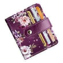 Slim Bifold Wallet RFID Credit Card Wallet Small Cute Card Holder For Women, Purple Flowers{"Color_name":"PurpleFlowers"} - 多色19 - 查看 3