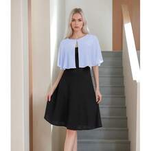 Women's Soft Chiffon Capelets Shawls And Wraps For Evening Wedding Cape Bole Cover Up{"Color_name":"LightBlue"} - 淺藍色 - 查看 5