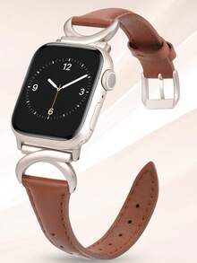 1 条女式牛角扣新款高端金属皮革表带兼容 38/40/41/42/44/45/46/49 毫米兼容 表带 Ultra/Se10/9/8/7/6/5/4/3/2/1 - 棕色 - 查看 7