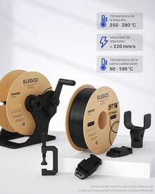 ELEGOO Filamento ABS 1,75 mm Azul 1KG, Filamentos para impresión 3D Precisión dimensional +/- 0,02 mm, para Mayoría Impresoras 3D FDM - ABS Blanco - Ver 7