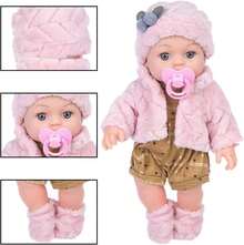 Reborn Doll Muñeca De Silicona para Baño, Contiene Ropa Y Chupetes, Regalos del Día del Niño para Regalos De Cumpleaños (Abrigo De Felpa) - 1 - Ver 2