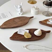 1 件叶托盘、木托盘、上菜托盘、茶托盘非常适合盛放零食、干果、水果、甜点、茶杯、咖啡杯，也可用作珠宝、浴室、家居装饰托盘、厨房、圣诞礼物、野餐用品 - 1件 - 查看 7