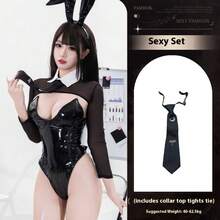 Sexy Cute Bunny Girl Patent Leather Tights Sexy Pure Desire Underwear - 4066套裝+[月之領帶] - 查看 4