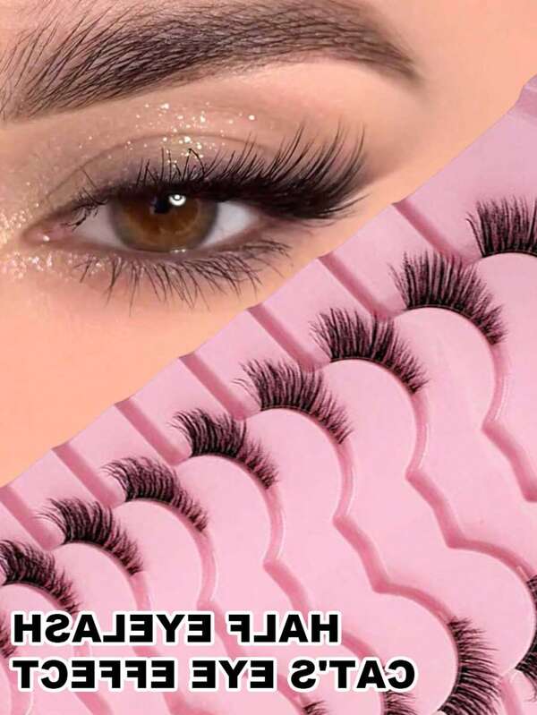 9 أزواج من رموش نصفية شفافة الحزام - عين القطة 3D مزيفة | قصيرة ناعمة 6-10 مم | نهاية خفيفة وخفيفة للحزام غير مرئي للاجتماعات يوم الاثنين ، جولات القهوة ، الذهاب من الجيم إلى الشارع ، الخروج بعد العمل ، عطلات نهاية الأسبوع ، صور الحفلات الراقصة والزفاف في الوجهات