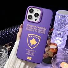 Kosovo Passport Phone Case Phone Case Cover Compatible With  16 15 14 13 12 11 Pro Max Black Purple Matte Soft Candy Abrasive Case-Cover Compatible With  17 Case,  17 Pro Case,  17 Pro Max Case - Z2 - 查看 9