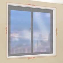 1Pc, Winter Window Insulating And Warm Curtain, Windproof, Soundproof, Sealing Film, Self-Adhesive Bubble Insulation Film, Removable Door Curtain - White With White Edges - View 2