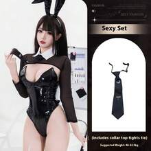 Sexy Cute Bunny Girl Patent Leather Tights Sexy Pure Desire Underwear - 4066套裝+[月之領帶] - 查看 2