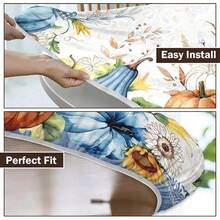 Water-Resistant Round Tablecloth With Elastic Edge For 40-44" Tables - Autumn-thanksgiving - View 6