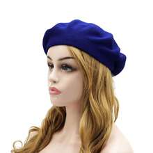 Wheebo French Beret Hat,Reversible Solid Color Cashmere Beret Cap For Womens Girls Lady Adults{"Size_name":"Medium","Color_name":"Sapphire"} - Multicolor17 - View 4