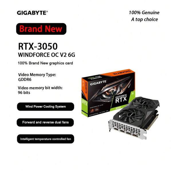 GIGABYTE Gigabyte RTX 3050 WINDFORCE OC V2 6G Wind Magic Mini Graphics Card PC Desktop Gaming Independent Graphics Card