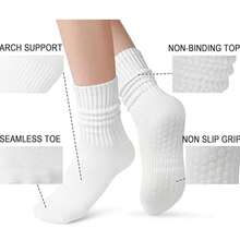 3 Pairs Of Very Suitable Sports Stacked Socks Yoga Socks For Women, Soft And Comfortable, Non-Slip And Shock-Absorbing, Suitable For Daily Pilates, Running, Fitness, Cycling,