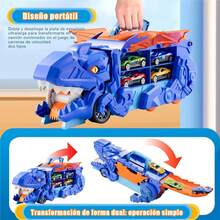 WEISPO Dinosaurios de Juguetes,Equipado con 8 Coches Deportivos, El Camión Dinosaurio Puede Devorar Coches Deportivos,Regalos de Festividad Adecuados para Niños y Niñas - 1 - Ver 7