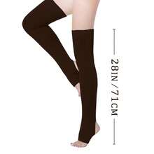 V28 Long Leg Warmer, Women's Men 80s Party Ribbed Knit Dance Sports{"Color_name":"Hole71-Coffee"} - 多色20 - 查看 3