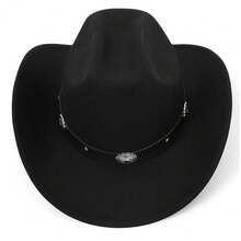 Women Sparkly-Rhinestone Western-Cowgirl-Hat Glitter-Bling Cowboy-Hat Felt-Rodeo-Hat For Disco-Party Medium/Large{"Size":"Medium-Large","Color":"Concho-RodeoBlack"} - Concho-rodeo黑中號大號 - 查看 10