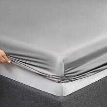 Silky Soft Pink Twin XL Satin Bed Sheets Set, 1 Deep Pocket Fitted Sheet + 1 Flat Sheet + 1 Pillowcase,  In 2025 - 銀灰 - 查看 8