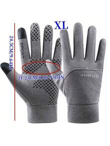 1 Pair Winter Warm Touchscreen Full Finger Gloves, Men Sports Insulated Gloves, Windproof, Waterproof, Anti-Slip Touchscreen Gloves, Suitable For Cycling, Driving, Hiking, Skiing, Outdoor Sports Warmth And Protection - Multicolor - View 15