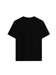 Black Cat Playing Keyboard Under Moon 180g Milk Silk Double Grinding Women's T-Shirt,Comfortable,Suitable,Casual Versatile Tops, Street Wear, Daily Outfits, Free Shipping - 黑色 - 查看 6