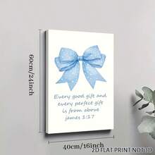 2D Flat, Posters & Prints 1pc Framed Canvas Poster Light Blue Bow Room Bedroom Bathroom Dorm Wall Art Decor Aesthetic For College Teen Girls Gifts, Inspirational Bible Verses Bow Wall Decor Wall Art Canvas Paintings Ideal Gift For Bedroom Living Room Corridor Wall Art Wall Decor Room Decoration 2D - 彩色 - 查看 8