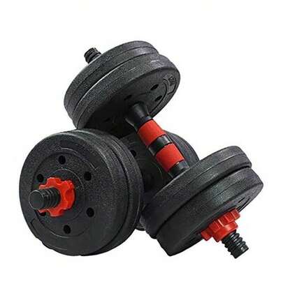 COSHANO Mancuernas Pesas de Disco 5kg + 5kg 10kg Total Fitness Musculación Gimnasio Plásticas