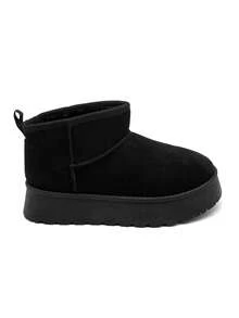 Thick Sole Lined Boots - Classic Comfort - Black - View 2