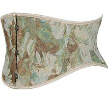 SHYMMUO Women Floral Underbust Corset Belt Lacing Up Waist Trainer Corset Top For Renaissance Steampunk Pirate Costume{"Size_name":"Large","Color_name":"Green"} - 綠色大 - 查看 3