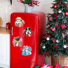 6 piezas Kit de Pintura de Diamantes - Lindo Cachorro en Caja de Regalo - Imanes de Nevera Hechos a Mano Multicolor, Pegatinas para Coche y Nevera con Accesorios de Decoración DIY Fáciles, Regalos Adorables de Halloween y Navidad, Diamantes Brillantes