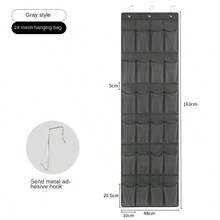 1pc Over The Door Shoe Organizer Hanging Closet Holder Hanger Storage Bag Rack With 24 Large Mesh Pockets - Multicolor - View 4