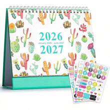 2026-2027 Desk Calendar, Flip Calendar With Stickers, 18 Months From January 2026 To June 2027, Compact And Practical For Home Office (Green Jan. 2026-June 2027) - Green Jan. 2026-jun. 2027 - View 1