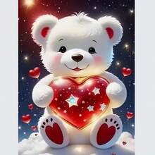 1pc [30*40cm/11.8*15.7in]5D Acrylic Diamond Painting Kit, Heart Snowman Pattern, Suitable For Adult Beginners DIY Mosaic Diamond Art, Full Drill Handmade DIY Diamond Painting, Decor For Living Room, Bedroom, Office Wall, Surprise Gift For Family And Friends, Frameless - Multicolor - View 10