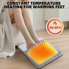Portable Electric Foot Warmer, USB Powered, Adjustable Temperature (50-60°C), Compact Design, Suitable For Home, Office And Travel Use - Grey - View 7