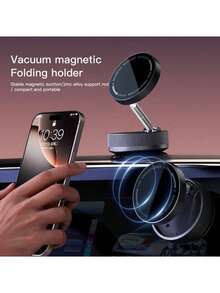 1pc Car Phone Stand, 360° Rotating Mechanical Vacuum Suction Cup, Strong Magnetic Adsorption Bracket, Universal Holder, Includes Accessories (1x Magnetic Plate, 1x Suction Cup Auxiliary Pad, 1x Instruction Manual) Compatible With IPhone, Android Phone, Gift For Birthday, Family, Friends Car Accessories Car Phone Holder - Multicolor - View 3