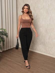 Kit 4 Cropped Alca Fina Suplex Summer Fashion Top Gym Women's Clothing - Màu be\Nâu\Hồng\Đen - Xem 3