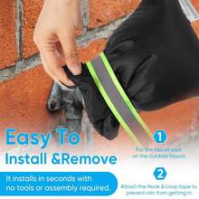 Fundas para grifos de exterior para invierno - Pro 6.7" An x 8.3" Al Fundas aislantes para grifos de agua de exterior para protección contra congelación, aislamiento de tuberías, reutilizables, impermeables, color negro