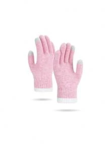1 Pair Knitted Knitted Gloves, Warm Touchscreen Gloves For Women & Men, Thermal Lined, Autumn/Winter