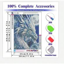 Dragon Diamond Painting Kits For Adults,5D DIY Moon Diamond Art Crystal Diamond Paintings Full Round Drill, Paintings With Diamonds Gem Art For Home Wall Decor 12x16 Inch - G7244-Mỹ - Xem 10