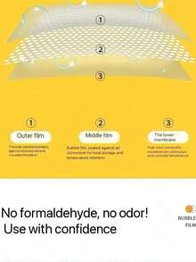 1Pc, Winter Window Insulating And Warm Curtain, Windproof, Soundproof, Sealing Film, Self-Adhesive Bubble Insulation Film, Removable Door Curtain - White With White Edges - View 6