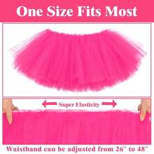 Tutus For Women 5 Layered Adult Tutu Skirts For Women Halloween Tutu For Womens 80s Costume Womens Fully Skirt Tulle Skirt{"Size_name":"OneSize","Color_name":"HotPink"} - Hồng nóng - Xem 6