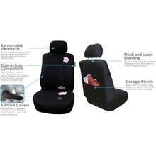 FH-FB053115, Juego Completo de Fundas para Asientos de Coche con Diseño Floral Bordado,23103097 - Negro - Ver 2