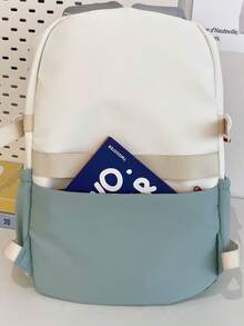 Multi-Compartment College Style Nylon Backpack, Fits 15.6 Inch Laptop, Lightweight Student Bookbag With Multiple Pockets, Large Capacity Travel Bag, Multipurpose Backpack - Multicolor - View 8