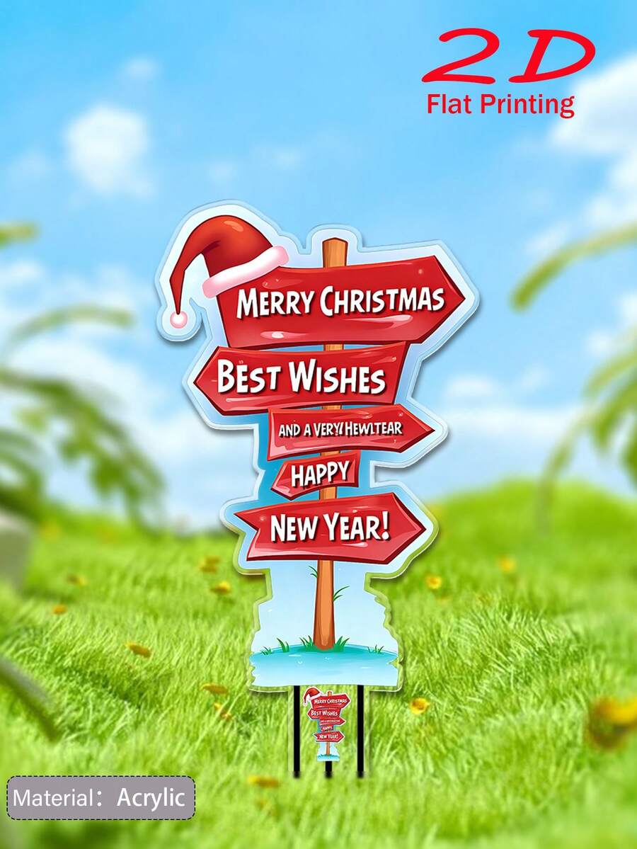 Klassischer, langanhaltend Kunststoff Outdoor Weihnachts- und Neujahrsschilder, ohne Strombedarf, ideal für Feiertags-Gartendekoration