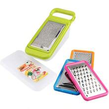 Good Grips Complete Grater Slicer Set 4 in 1 Onion Chopper, Vegetable Slicer, Fruit and Cheese Cutter Container With Storage Lid Pink - Verde - Ver 2