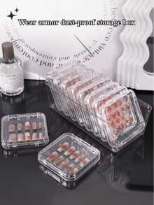 11-częściowy przezroczysty schowek na kosmetyki do pielęgnacji paznokci, schowek na biżuterię, schowek na biżuterię, stojak ekspozycyjny na kosmetyki do pielęgnacji paznokci, przenośny schowek odporny na kurz i wilgoć