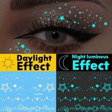 A Luminous Temporary Tattoo Sticker, Using Luminous And White Ink, Designed With A Shining Star And Eye Pattern.This Shiny, Waterproof Fake Tattoo Can Last 2 To 5 Days And Provides Effective Coverage.It Is Suitable For Use In.. - BB-lD01 - View 3