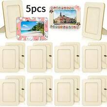 10pcs Unfinished Wooden Photo Frames, 6 Inch, DIY Craft Project, Can Be Placed Horizontally Or Vertically, Art Supplies, Suitable For Party Gifts, Classroom Crafts, Adult Crafts, Valentine's Day Gifts, Diamond Painting Accessories, Frame Decor, Personalized Gifts, Wedding Decor, Room Decor, Bedroom Accessories, New Year Gifts, Office Desk Accessories, New Year Decor, Couple Decor, Anniversary Souvenirs