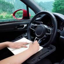 1pc Car Steering Wheel Desk, A Multifunctional Helpful Assistant Inside The Vehicle. The Unique Double-Sided Design Showcases Its Versatility - It Can Serve As A Dedicated Desk For Laptop Use, A Dining Tray, And A Notebook Stand, Catering To Various Needs. - Black - View 6