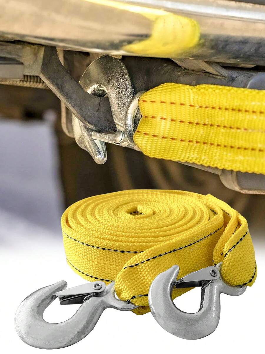 157.48in/4m Heavy 5 Ton Towing Rope, With Nylon Recovery Strap And Storage Bag, Used For Emergency Vehicle Recovery - Multicolor - View 1