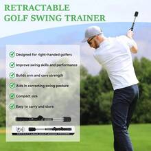 Swing Training Aid, Retractable Grip Trainer Training, Swing Trainer With Arm Band Warm - Right - Handed Grip Trainer Club Indoor Outdoor Use - Initial - View 7