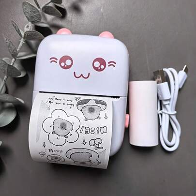 Impresora térmica portátil de bolsillo, impresora inalámbrica de recibos sin tinta, mini impresora para impresión inalámbrica de etiquetas adhesivas, notas de aprendizaje, impresoras de fotos para scrapbooking, etiquetas adhesivas, mini impresora portátil, impresora térmica inteligente inalámbrica sin mangas para diarios/scrapbooks DIY/viajes/notas/listas/memorandos, impresora de recibos