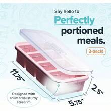 1 Cup Silicone Freezer Molds - Soup Freezing Broth, Rice, Leftovers And More - Silicone Freezer Trays With Lids Meal Prep - Aqua - 2 - Pack - Sprinkels 版 + 2 件裝 - 查看 6