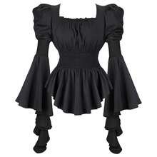 Womens Tops And Blouses Victorian Pirate Skirt Costumes Steampunk Plus Size Renaissance Shirt{"Size_name":"XX-Large","Color_name":"33046black"} - 33046黑色 - 查看 1